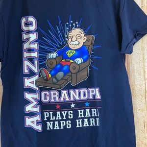 ➡️#1 Dad Amazing Grandpa Navy Tee Size Large